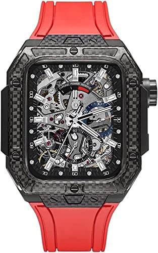 Kit boîtier carbone Apple Watch 44mm, bracelet fluororubber