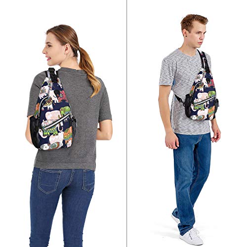 Mosiso 2 Pack Mini Sling Backpack,Small Hiking Daypack Travel Outdoor Casual Sports Bag, Black&Elephant #TOP6