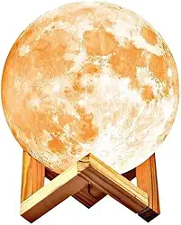 Luminaria 3D Lua Cheia Touch RGB Abajur Decoracao LED USB