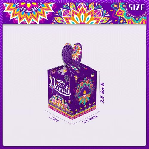 KYMY-Diwali-Treat-Boxes-12pcs-Happy-Diwali-Goodie-Candy-Gift-Boxes-for-Snack-Sugar-Chocolate-India-Festival-of-Lights-Gift-Boxes-Diwali-Decorations-for-India-Festival-Party-Favor