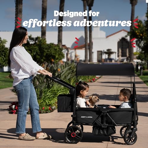 Image of Radio Flyer Voya 2.0 4-Seat Stroller Wagon, for Kids 6+ Months, Lightweight