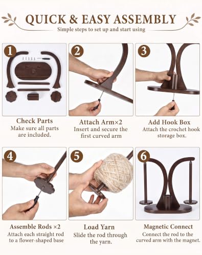 Image of SPEENSUN Tangle-Free Magnetic Double Yarn Holder for Crocheting