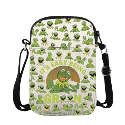 Movie Merchandise Crossbody Bag WDW Frog Fans Gift Frog Character Carry On Bag Singing Frog Gift(BGreenCross)