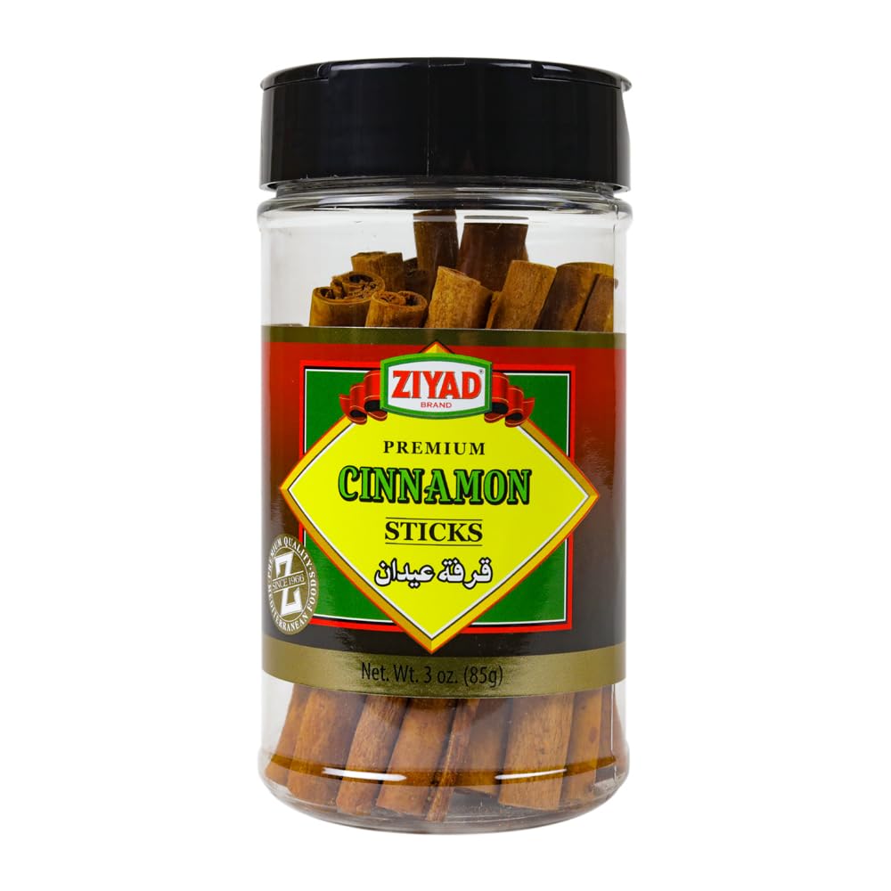 Ziyad Shaker Premium Cinnamon Sticks, Perfect for Drinks, Iner, Lebanese Rice, Baking, No Addative, No Preservatices, 3oz