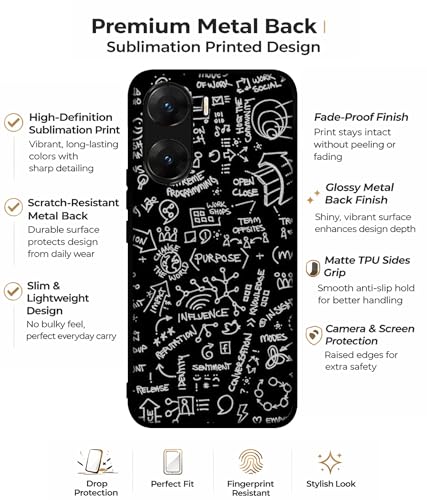 Image of Formulas Design Premium 2D Printed Metal Back Case Cover for Vivo V29E 5G
