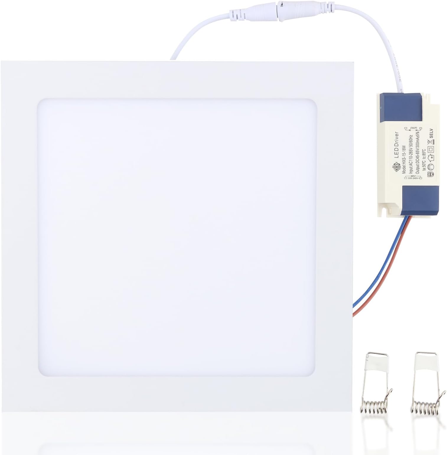 FOCUHUNTER 18W Led Recessed Ceiling Light Square Panel Down Light 225X225mm 3000K Moder Energy Saving 80-100 Lm Bright Light Shop Office Home Indoor