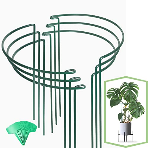 Joyhalo 6 Pack Plant Support Stakes, 16 Inch Peony Cages and Supports, Flower Stakes with 15 Pcs...