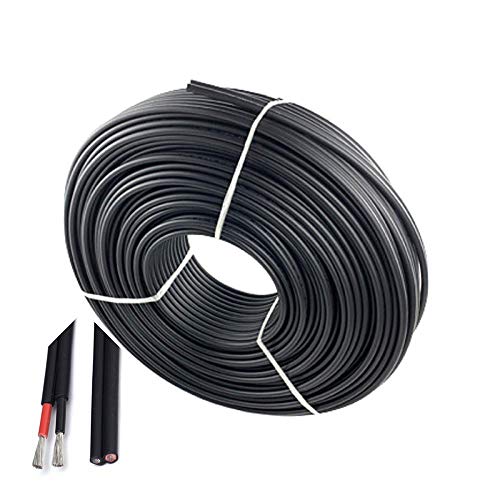 2-poliges Solarkabel, 14AWG12AWG10AWG Doppeldraht-PV-Kabel Rote und schwarze Isolierung Verzinntes Kupferkabel für den Anschluss von