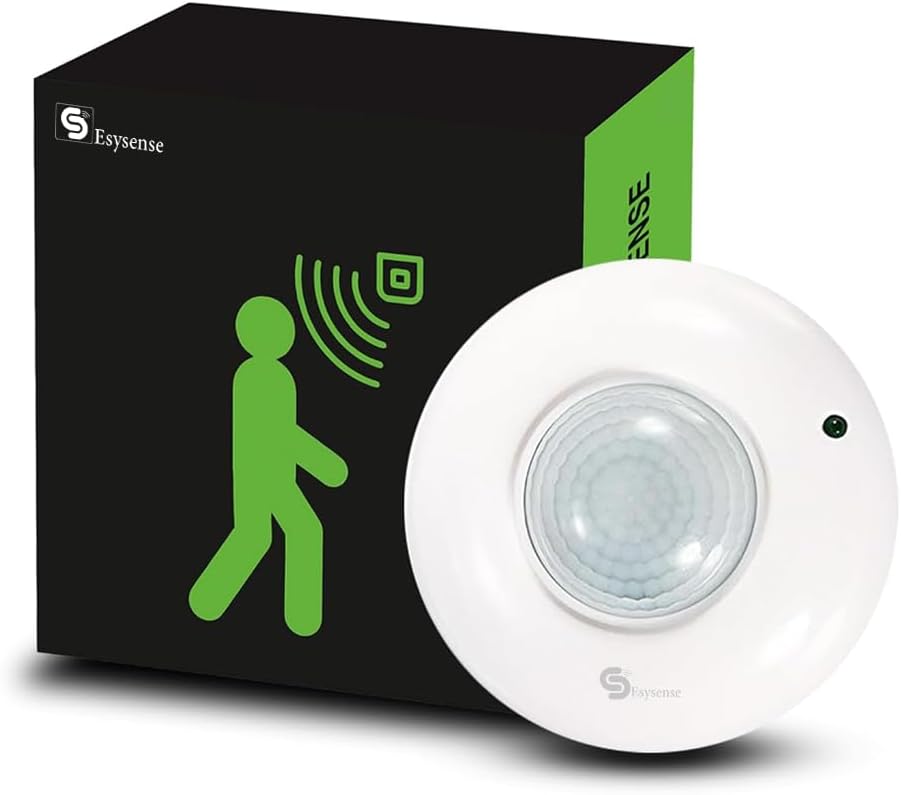 PIR Motion Sensor| Auto On/Off| Light Sensor | Motion Detection Range Up to 6M| IP20| LUX/TIME Adjustable | 360 Degree PIR Motion Detector for Home & Office ESY-P32 ESYSENSE