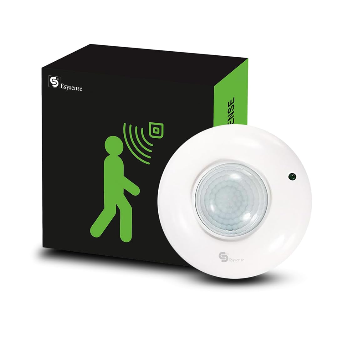 PIR Motion Sensor| Auto On/Off| Light Sensor | Motion Detection Range Up to 6M| IP20| LUX/TIME Adjustable | 360 Degree PIR Motion Detector for Home & Office (ESY-P32)