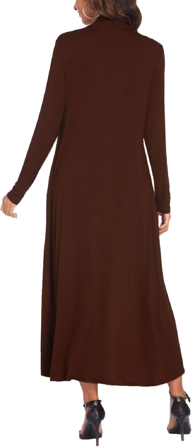 Bluetime Women Floor Length Open Front Cardigan Lightweight Long Sleeve Maxi Duster with Pockets (S-3XL) - Image 5