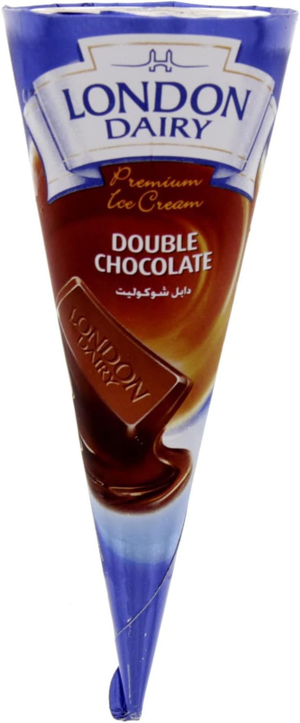 London Dairy Ice Cream Cone Double Chocolate 120 ml, UAE