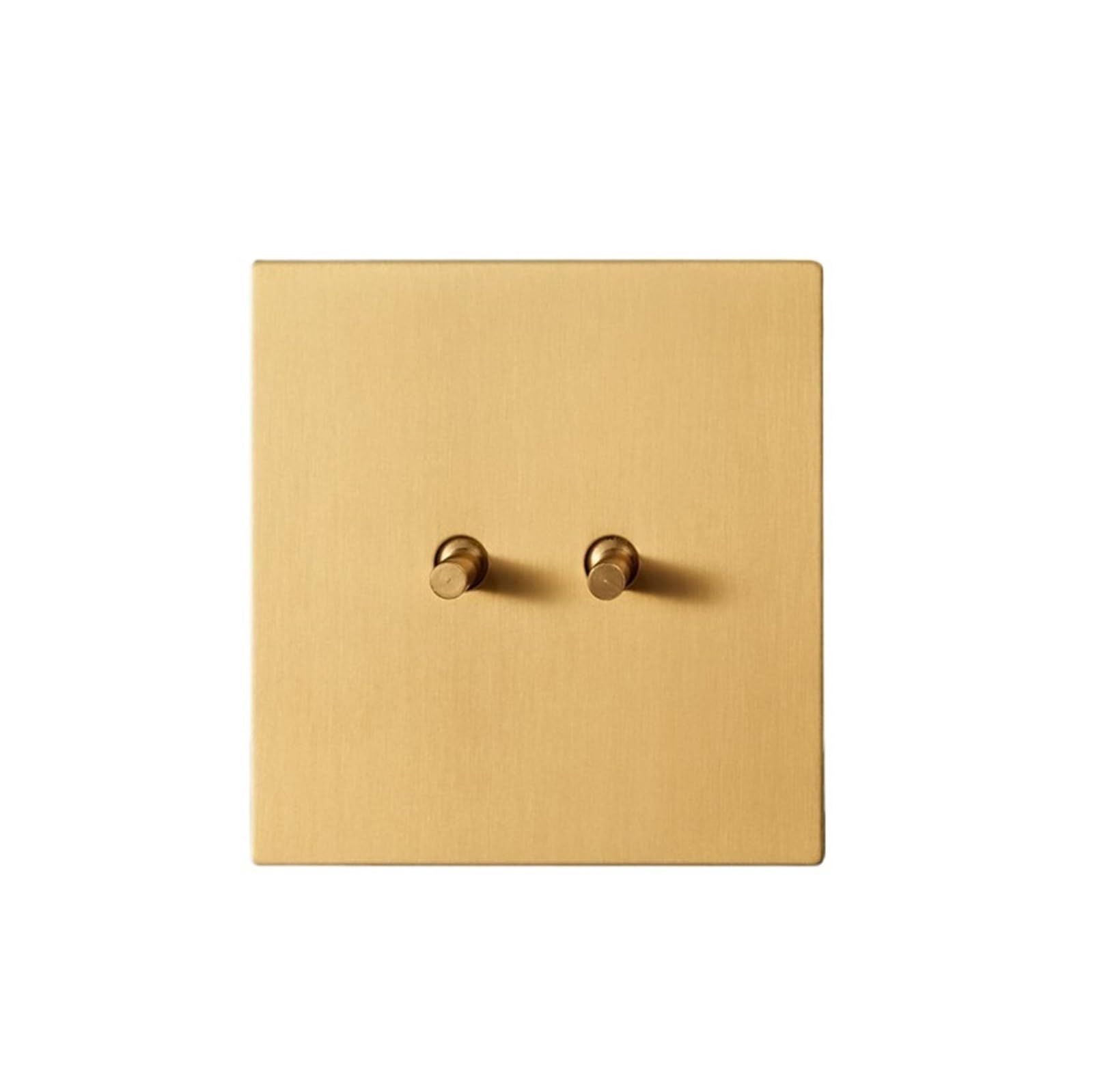 Gold Wall Light Switch 1-4 Gang 2 Way Stainless Steel 86 Type Lighting Dimmer AC 110V-250V(2Gang Switch)