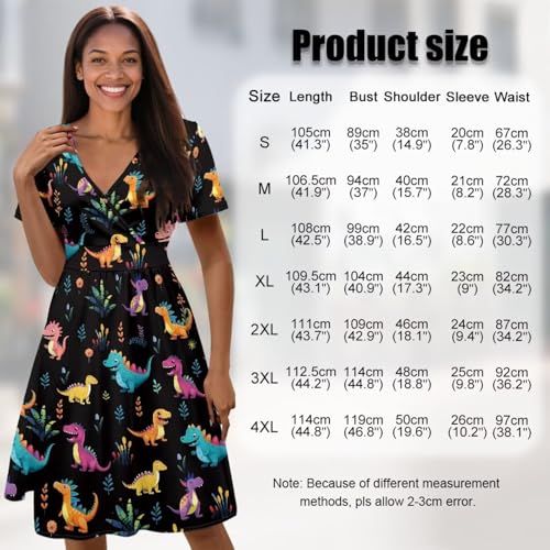 Image of Women's Summer Formal Dresses Short Sleeve Wrap V Neck Dresses Bridesmaid Wedding Guest Dress with Pockets