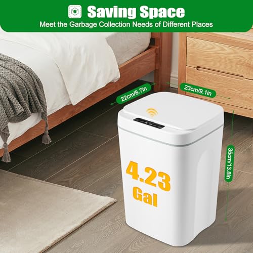 Caneca de basura automática con sensor 4.22 gal miniatura 5