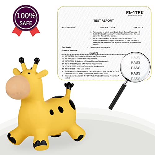 Inpany Giraffe Bouncy Horse Hopper - Inflatable Jumping Horse, Ride On Rubber Bouncing Animal Toys For Kids/Toddlers/Children/Boys/Girls (Pump Included) #TOP4