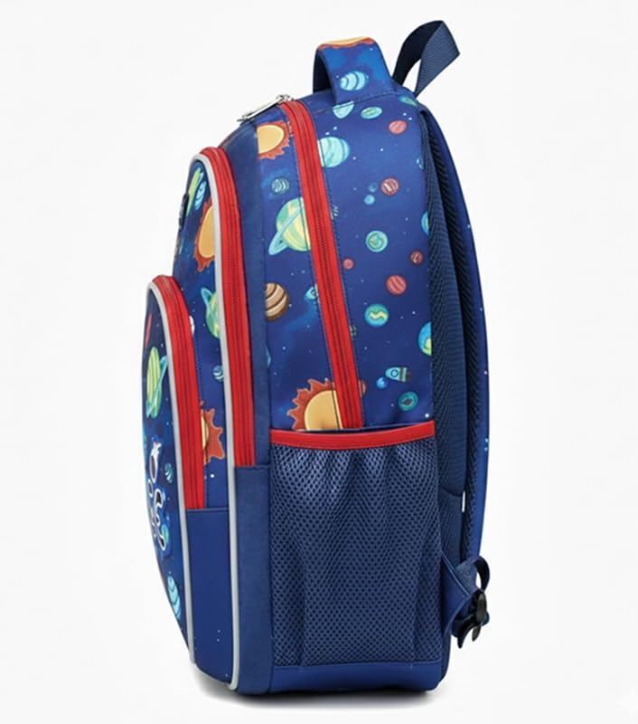 Image of Frantic Waterproof Polyester 35 L School Backpack With Pencil /Staionery Pouch School Bag Class 1 to 8 Daypack Picnic Bag For School Going Boys & Girls(RR Blue Space B)