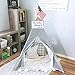 little dove Kid's Foldable Teepee Play Tent Grey Arrow with Banner, Fairy Lights, Feathers NO MAT