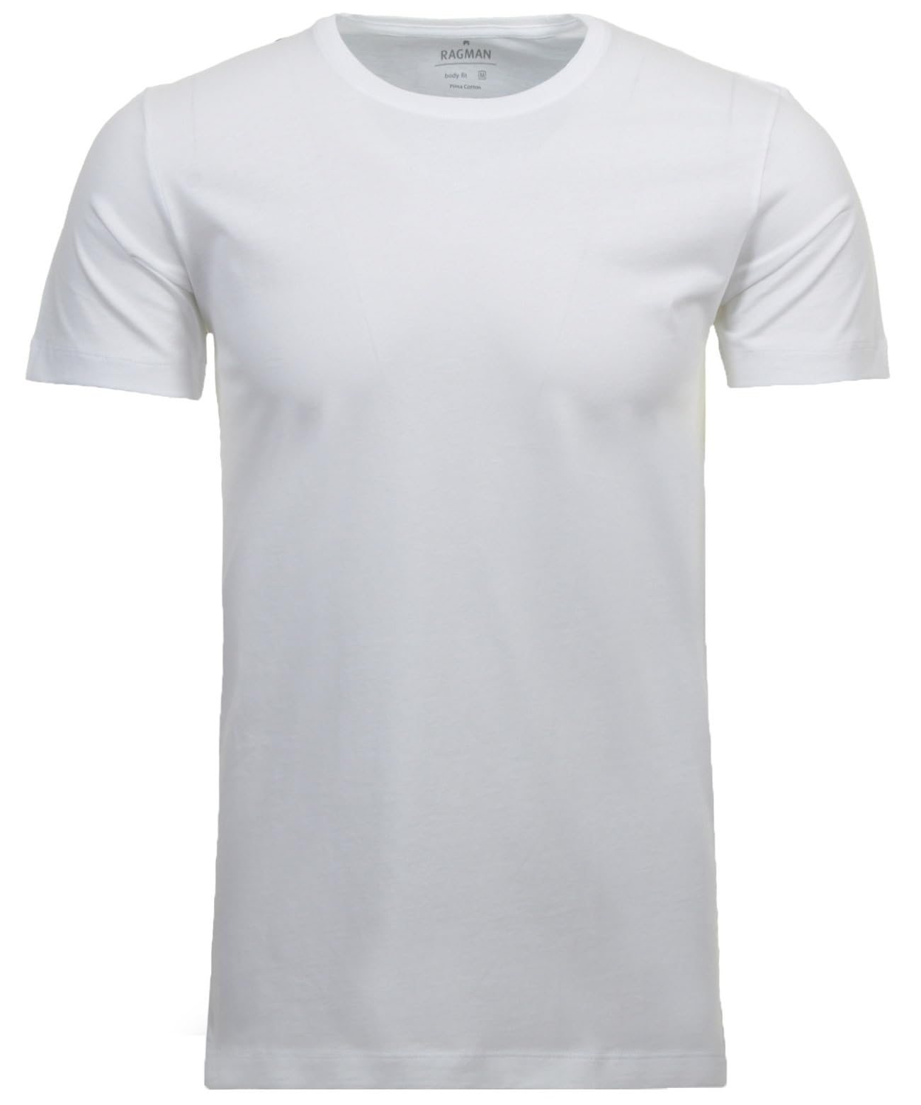 RAGMAN T-Shirt Set – Body Fit, Doppelpack, Herren M, Weiß, Rundhals, Kurzarm