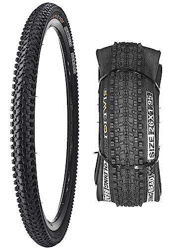 Fincci Paire De Pneus VTT 26 X 1,95 Pouces (50-559) – Pliables, 60 TPI, Renfort Kevlar, 2 Pneus