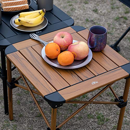 iClimb Lightweight Stable Alu. Folding Square Table Roll Up Top (Nature, S) - Image 4