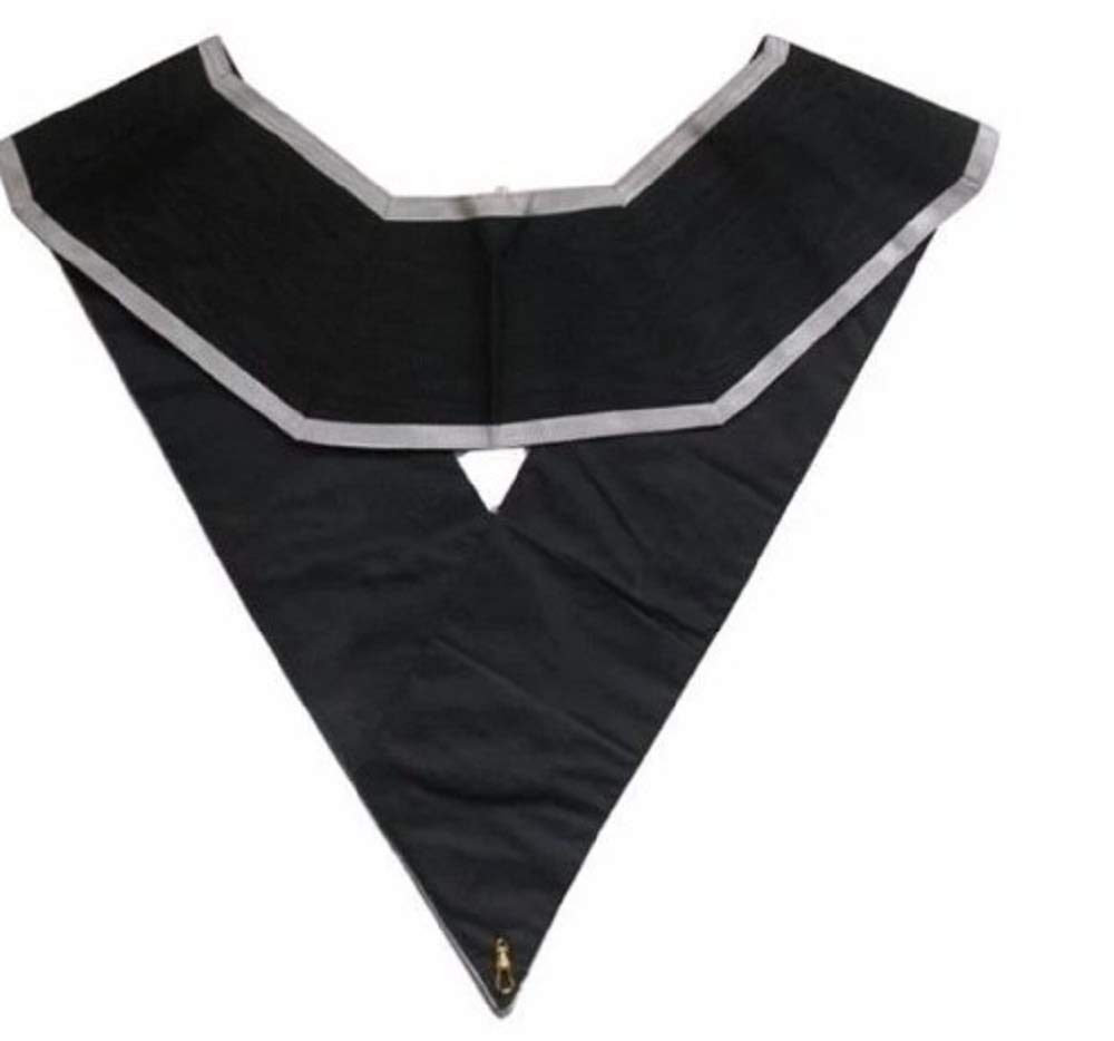 Collare da Ufficiale Massonico Regalia - AASR - 32° Grado - Retro Nero, Colletto in nastro moiré