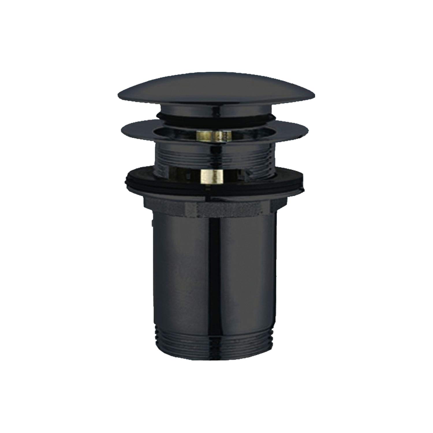 Set di 2 lavabi con troppopieno, colore nero opaco, rotondo, valvola pop up, valvola di scarico