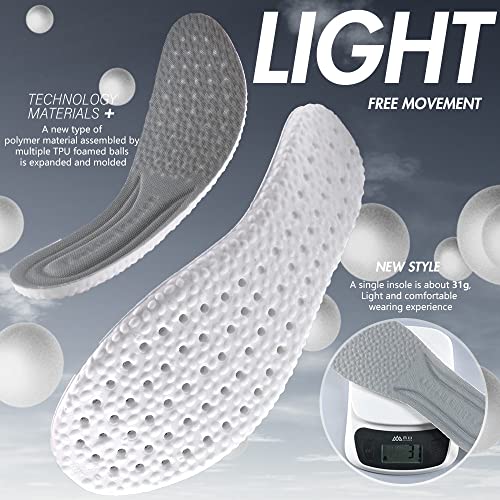 XINIFOOT 3 Pairs Shock Absorption Flexible Replacement Insoles - E-TPU Elastic Inserts - Relieve Foot Pain - Maximum Cushion Comfortable Insoles for (Men Black) - Image 5