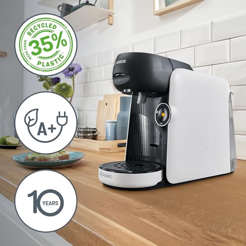 Bosch Tassimo finesse friendly Kapselmaschine TAS164E, 70 Getränke, intensiverer Kaffee auf Kopfdruck, Abschaltautomatik, nachhaltig, perfekt dosiert, 1400 W, weiß/schwarz – Bild 4