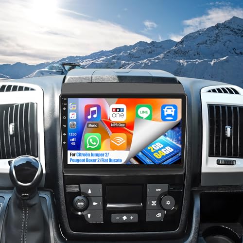 OiLiehu 2G+64G Android 13 Autoradio pour Fiat Ducato 2010/Citroen Jumper/Peugeot Boxer avec CarPlay Android Auto sans Fil, 9“ Écran Tactile avec GPS WiFi...