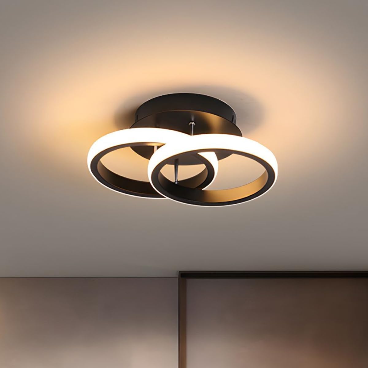Modern Dimmable LED Ceiling Light | Flush Mount Black Fixture with 3 Color Modes | Adjustable Brightness for Bedroom, Living Room & Dining Room (Ceiling Light (801))-image-22