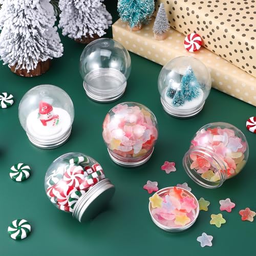 Bolas de nieve de plástico transparente 150 ml para decoración navideña y manualidades 8