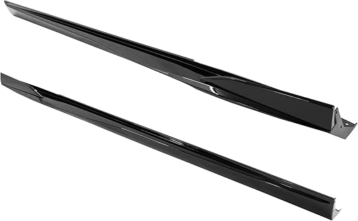 IKON MOTORSPORTS, Side Skirts Compatible with 2010-2015 Chevrolet Camaro, Rocker Style Gloss Black PP Add On Side Skirt Rocker Panel Extension Moulding Splitter, 2011 2012 2013 2014