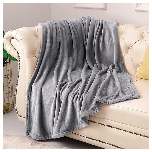 KMUSET Fleece Blanket Throw Size Grey Lightweight Super Soft Cozy Luxury Bed Blanket Microfiber Factory Shop