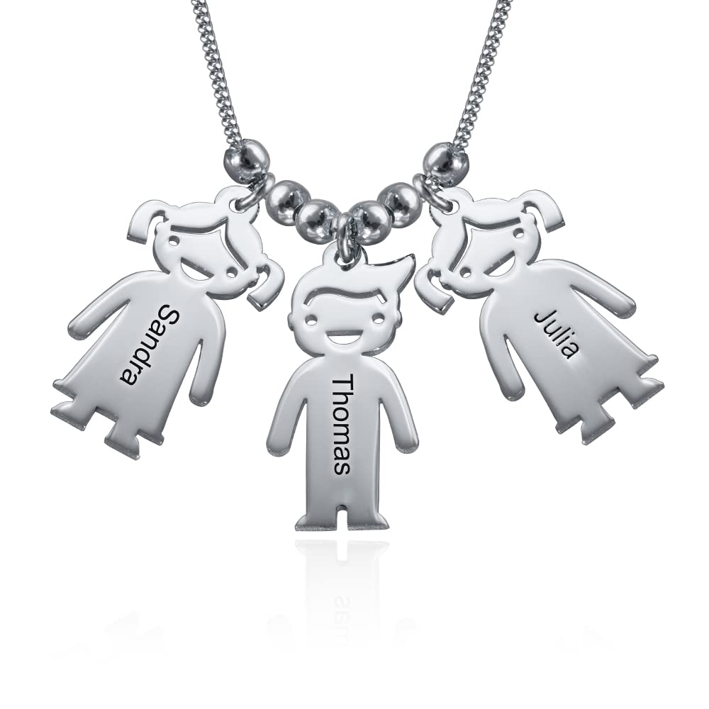 MyNameNecklace MYKA Collar Colgante Niño y Niña Personalizado en Plata de Ley - Regalos para Día de las Madres, Regalo para Mamá
