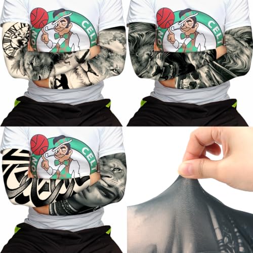 Image of YARIEW Temporary Tattoo Sleeves for Men Arm Sleeves for Men | Tattoo Sleeve Women Arts Fake Sleeve Tattoos Sun Protection Cooling Covers for Arms Women Halloween Pattern 14