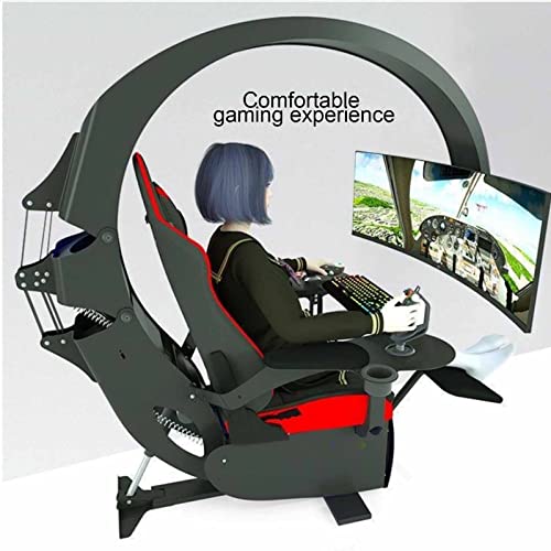 Family Gaming Chair with Zero Gravity/Ergonomic Design Adjustable Screen Height Comfortable Racing Simulator Game Chair White 5 Screens - Image 4