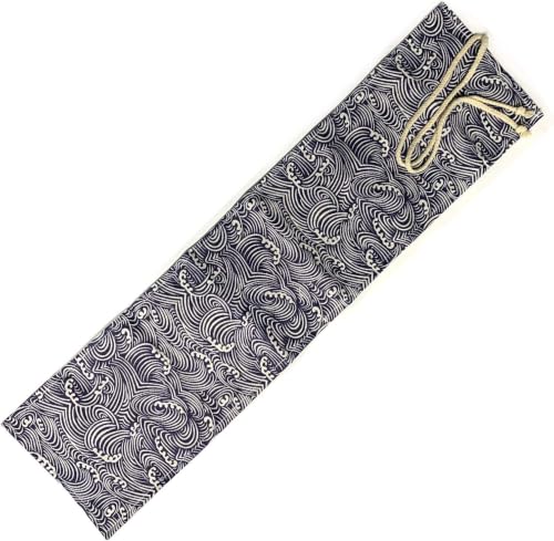 Image of Canvas Pencil Wrap Case, 72 Holes Colored Pencil Roll Holder Storage Pouch for Office (72 Holes, Deepblue)