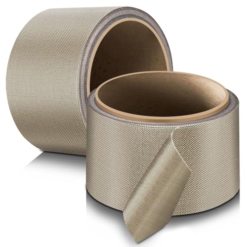 Flexzion High Temperature Teflon Tape - 38mm x 5m (1.5in x16.5 Ft) Fiberglass Fabric PTFE Tape for Vacuum Sealer, Impulse Sealer, Food Packaging, Heat Sealing & Industrial Use