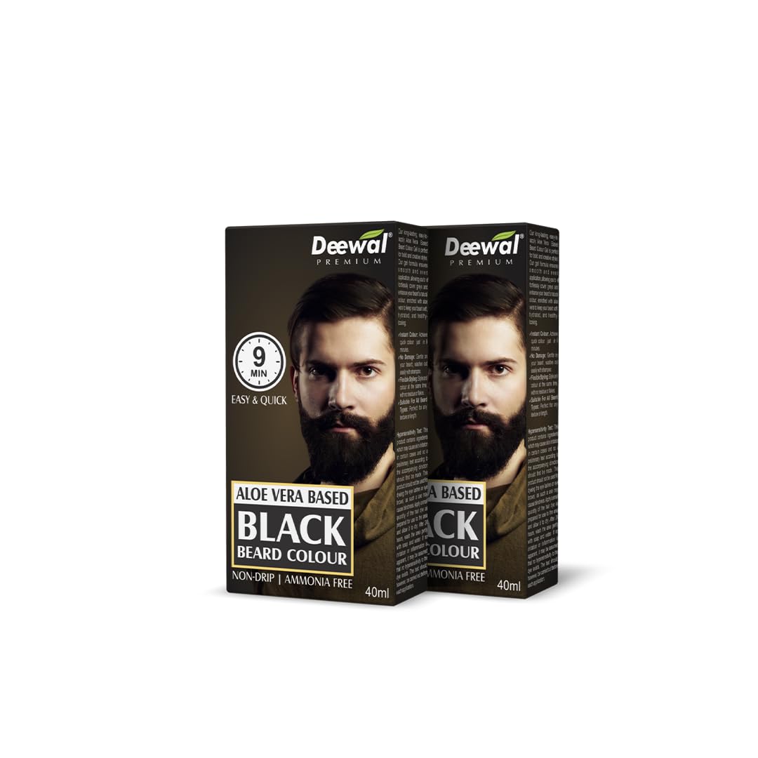 Deewal Beard Black Color | Quick 9-Minute Formula | Natural Black Beard Color for Men | No Ammonia | Long-Lasting & Skin-Friendly Hair Dye | Easy Application & Non-Drip Formula-image-44