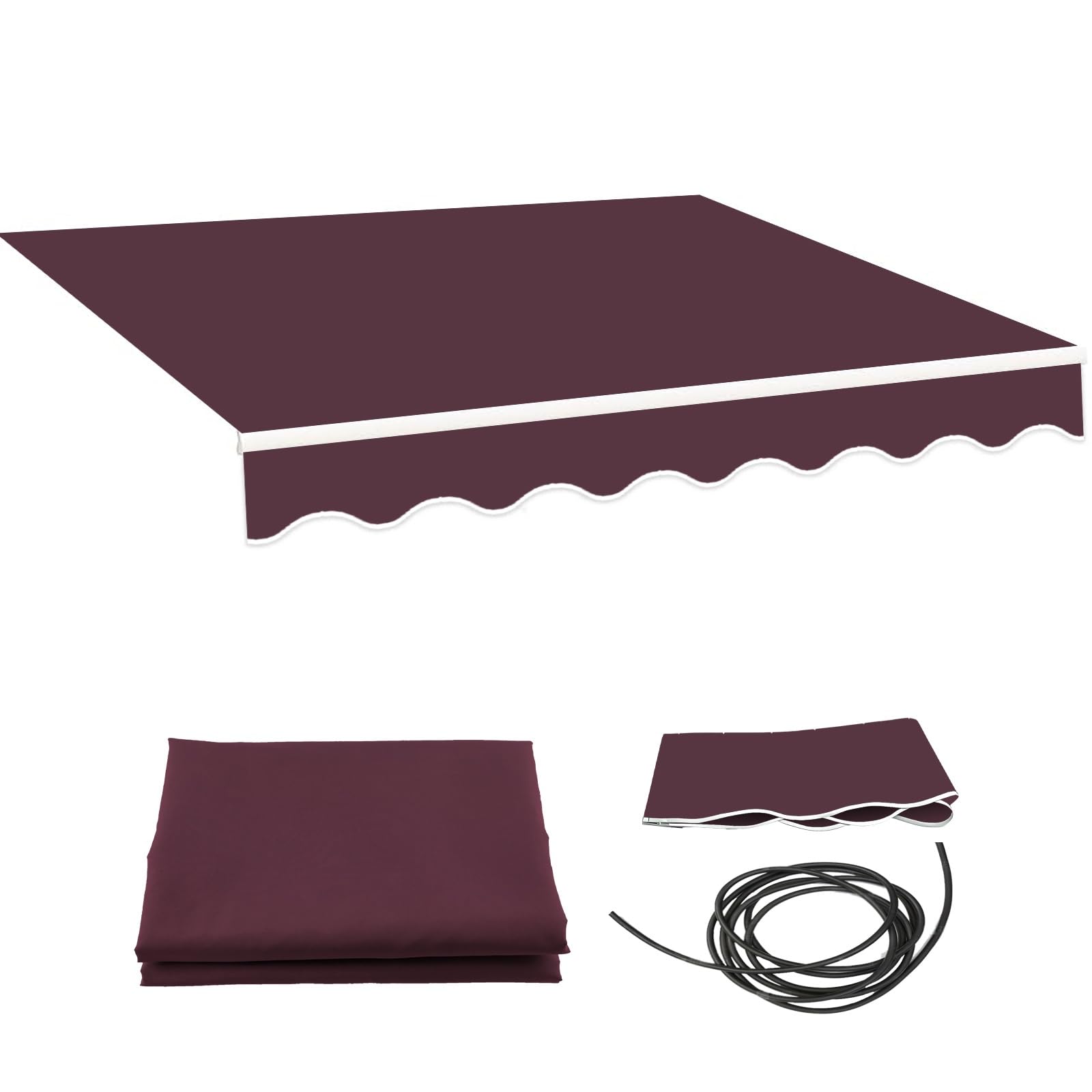 Ausziehbares Markisen-Ersatzgewebe, UV-Schutz, Baldachin, Sonnenschutz, Segeltuch, Braun, 50 x 3 m
