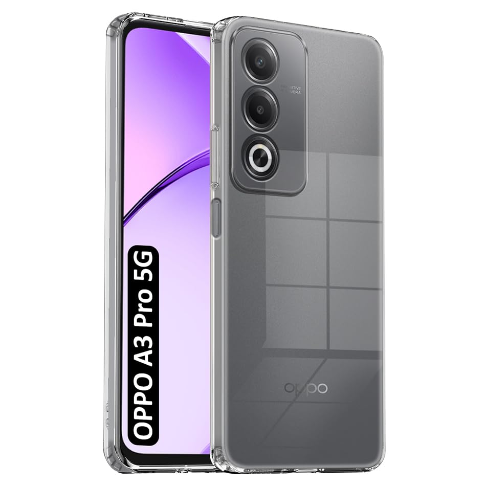 Fashionury Shockproof Crystar Clear Back Case Cover for Oppo A3 Pro 5G | Transparent Back Cover | Raised Bumps for Camera & Screen Protection for Oppo A3 Pro 5G (B0D8ZSKB8T) Amazon Price History, Amazon Price Tracker