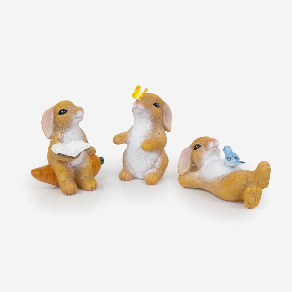 Healthy Living Direct Set of 3 Rabbit Garden Ornaments