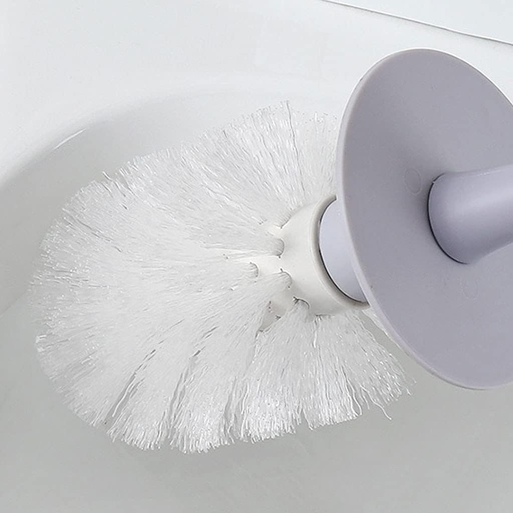 Toilet Brush Holder Wall-Mounted Toilet Brush with Base Long Handle Toilet Brush with Base Toilet Brush Simple Design Household Bathroom Toilet Brush Set Toilet Brush Holders(White)