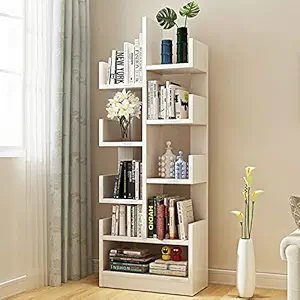 ABOUT SPACE Open Book Shelf DIY Book Storage Display Rack - Wooden Multipurpose Book Storage Display Organizer Rack with Solid Finish Showcase Stand (L 47 x W 21 x H 131 cm)