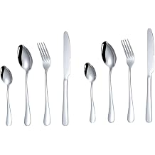 Cutlery Set, 8-Pieces Stainless Steel Flatware Silverware Set with Knife Spoon Fork Silver
