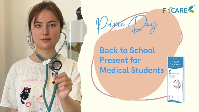 Image of FriCARE Dual Head Stethoscope - Stethoscopes for Nurses, Medical Nursing Students, Paramedics /EMT /LVN /VNA Backup Estetoscopio, Pale Mint Tube, Matte Black Finish Chestpiece