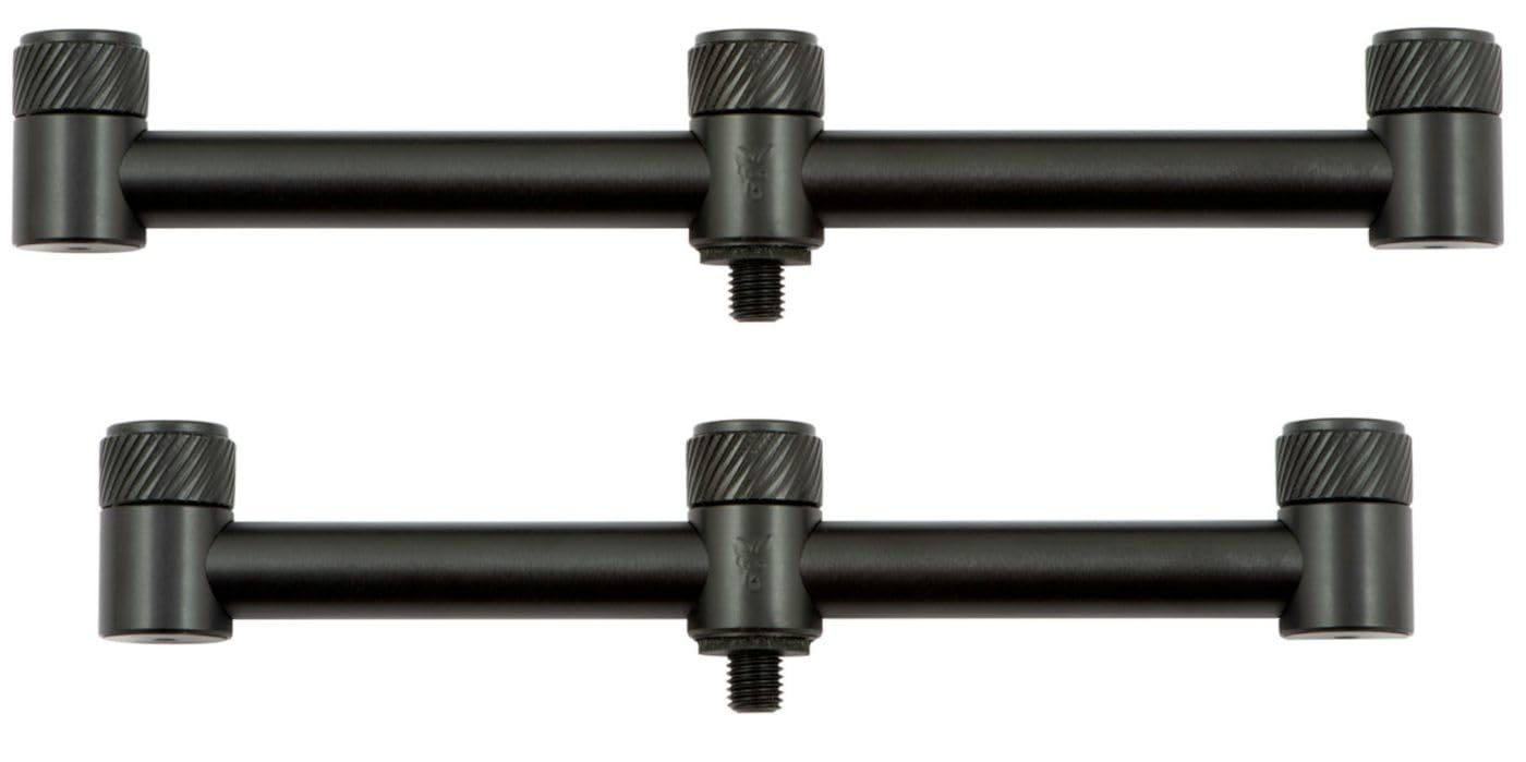 Fox Black Label 3-Rod QR (19 & 22cm) Buzzer Bar Narrow - 2 Buzzerbars zur Montage auf Banksticks, Rutenhalter zum Karpfenangeln, Ruten Halter für Bissanzeiger