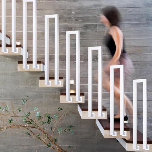 Rampe d'escalier en U 85 cm noire pour intérieur et extérieur - 2