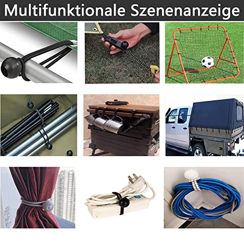 Spanngummis mit Kugel 30-stück,Planenspanner mit Kugel 15cm,Gummispanner für Planen,weidezelt,planenbefestigung,Expanderschlingen,ösen für abdeckplanen(Schwarz)